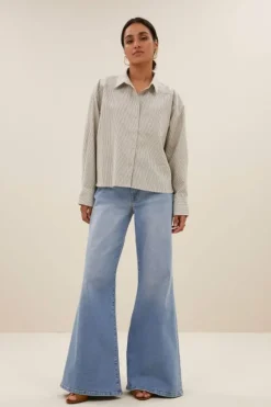 By bar Blouses*nima lurex stripe blouse | midnight