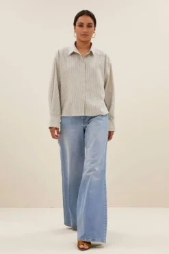 By bar Blouses*nima lurex stripe blouse | midnight