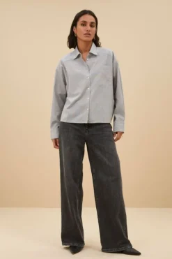 By bar Blouses*nima pin stripe blouse | black