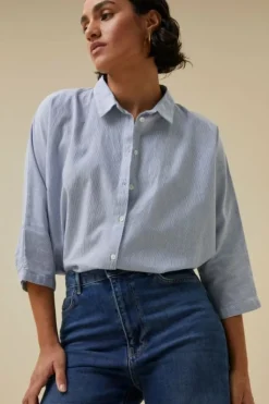 By bar Blouses*norel pin stripe blouse | indi grey