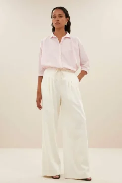 By bar Blouses*norel pink pinstripe blouse | pink pin stripe