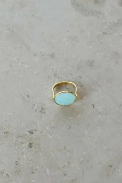 By bar Sieraden*PD OVAL RING | light blue