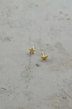 By bar Oorbellen|Sieraden*PD Star and Moon | gold
