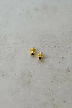 By bar Oorbellen*PD triangle stud earring | black