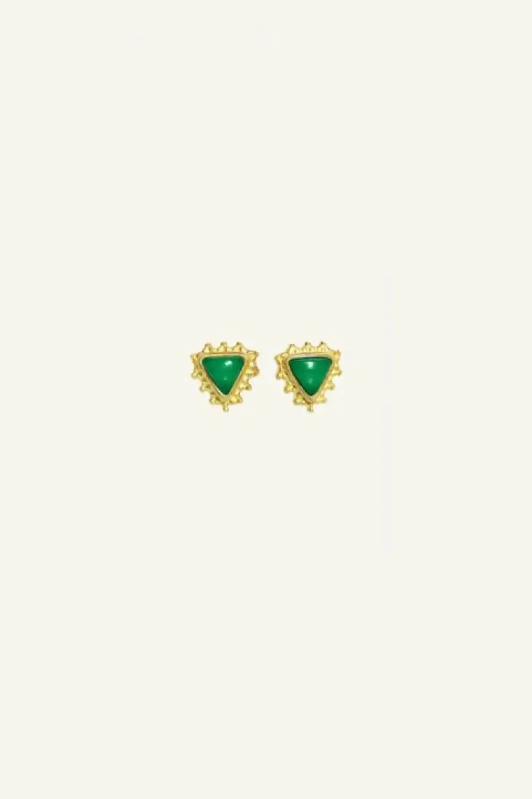 By bar Oorbellen*PD triangle stud earring | green
