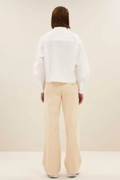 By bar Blouses*penny poplin blouse | white