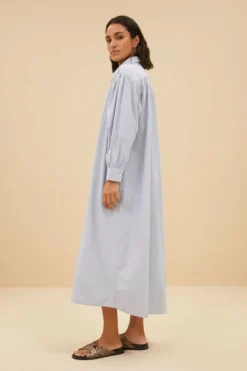 By bar Jurken*pin stripe shirt dress | indi grey