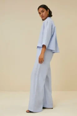 By bar Broeken*randy pinstripe pant | sky blue