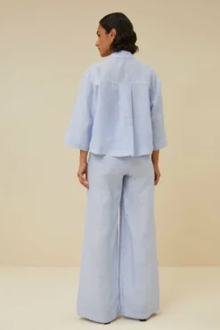 By bar Broeken*randy pinstripe pant | sky blue