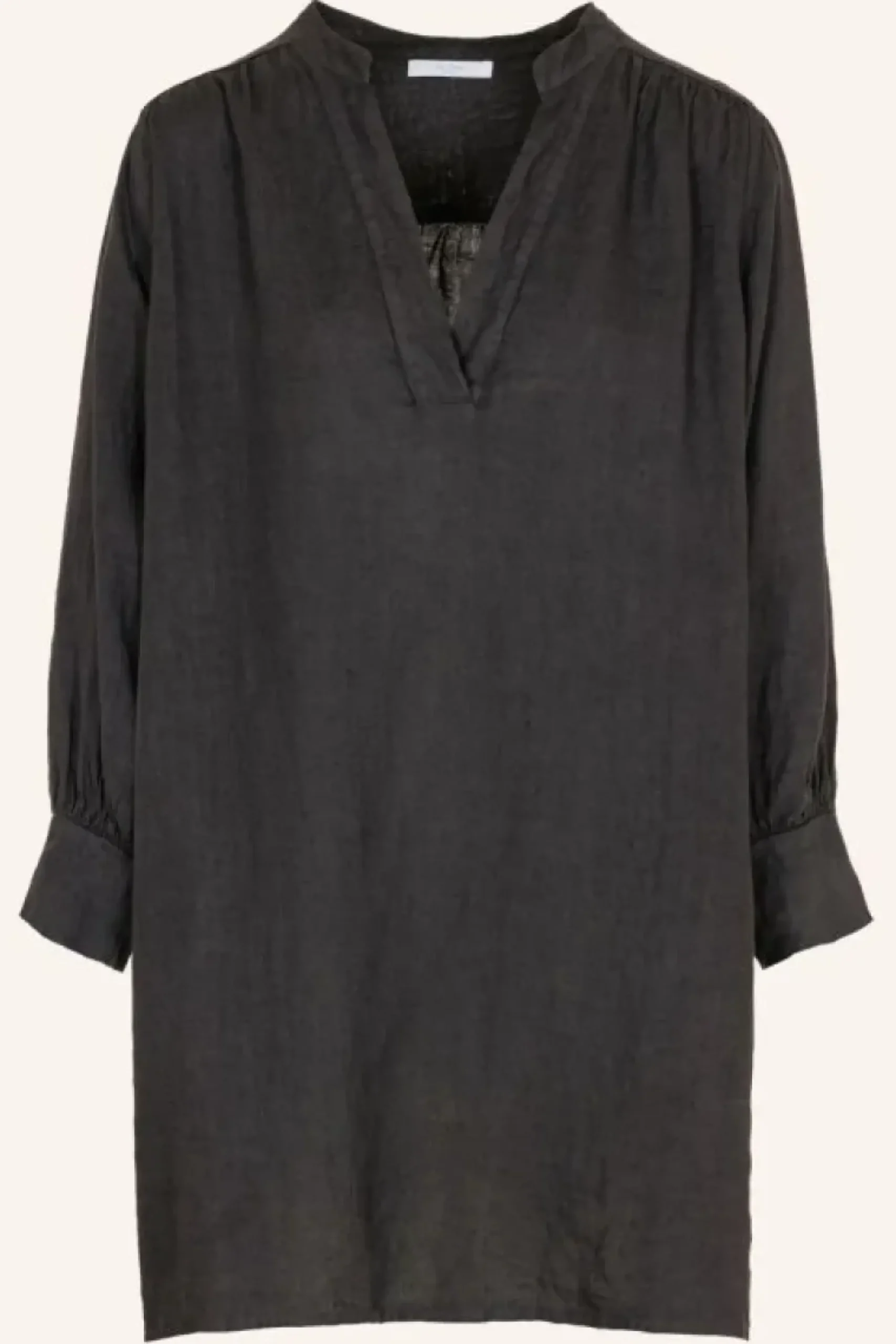 By bar Jurken*resa linen dress | jet black