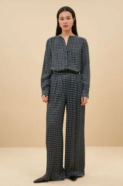 By bar Blouses*ribbe rastre blouse | rastre print