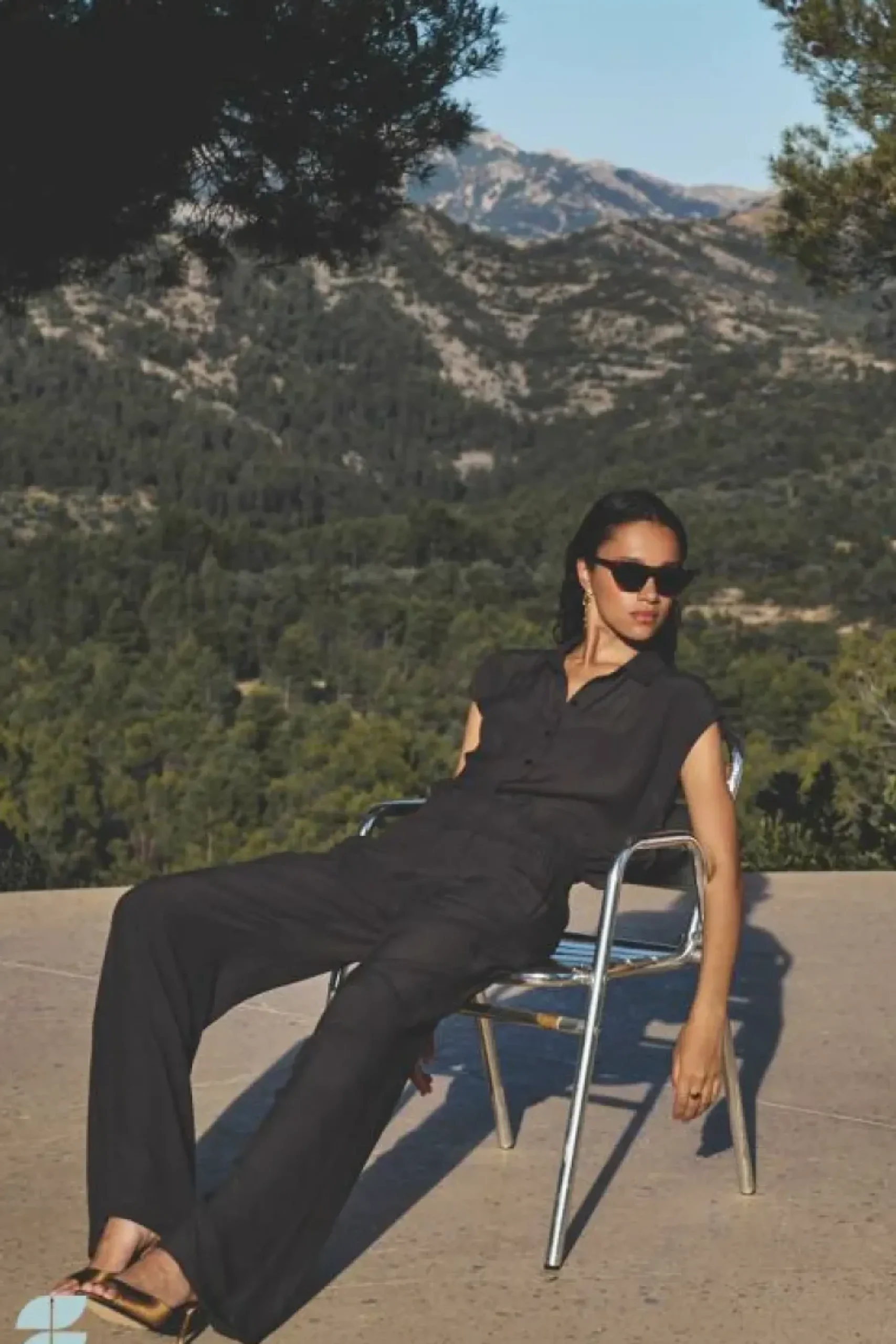 By bar Broeken*robyn viscose pants | cafe noir