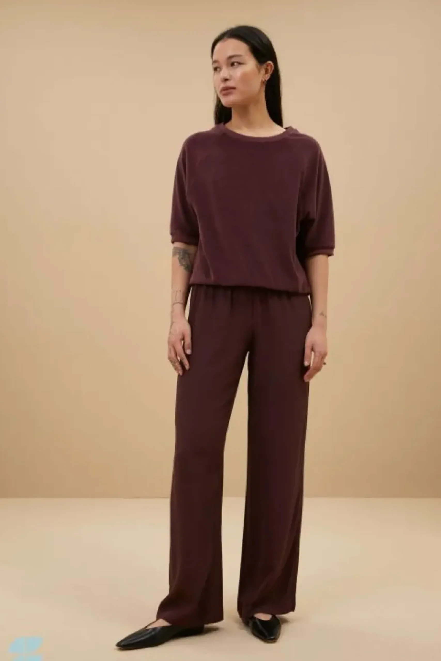 By bar Broeken*robyn viscose pants | pecan