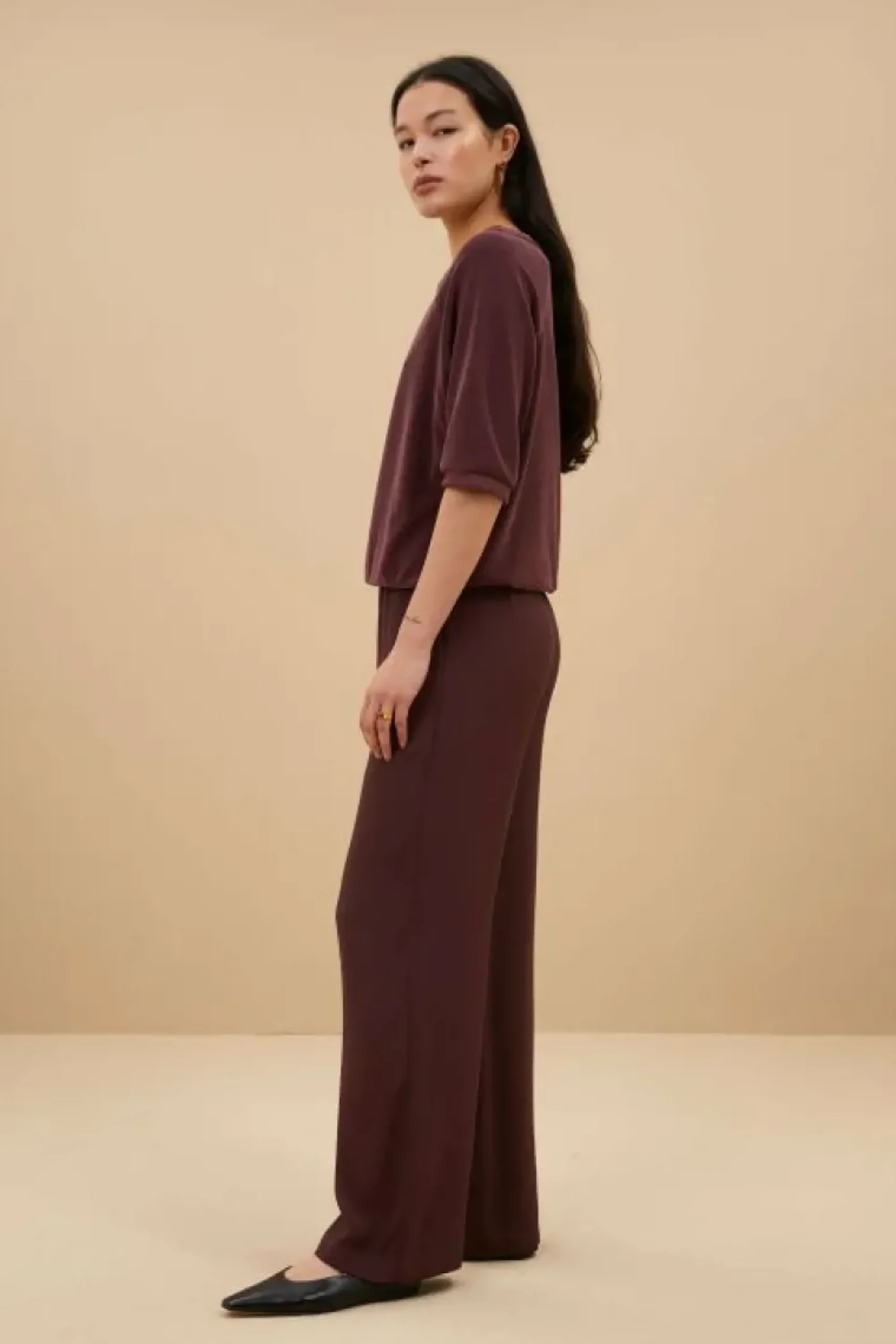 By bar Broeken*robyn viscose pants | pecan
