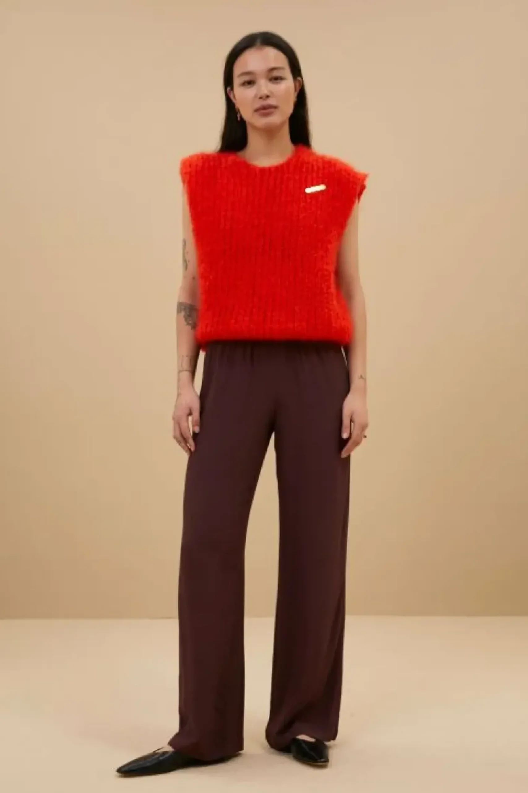 By bar Broeken*robyn viscose pants | pecan