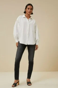 By bar Blouses*sarah poplin blouse | white