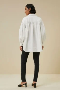 By bar Blouses*sarah poplin blouse | white