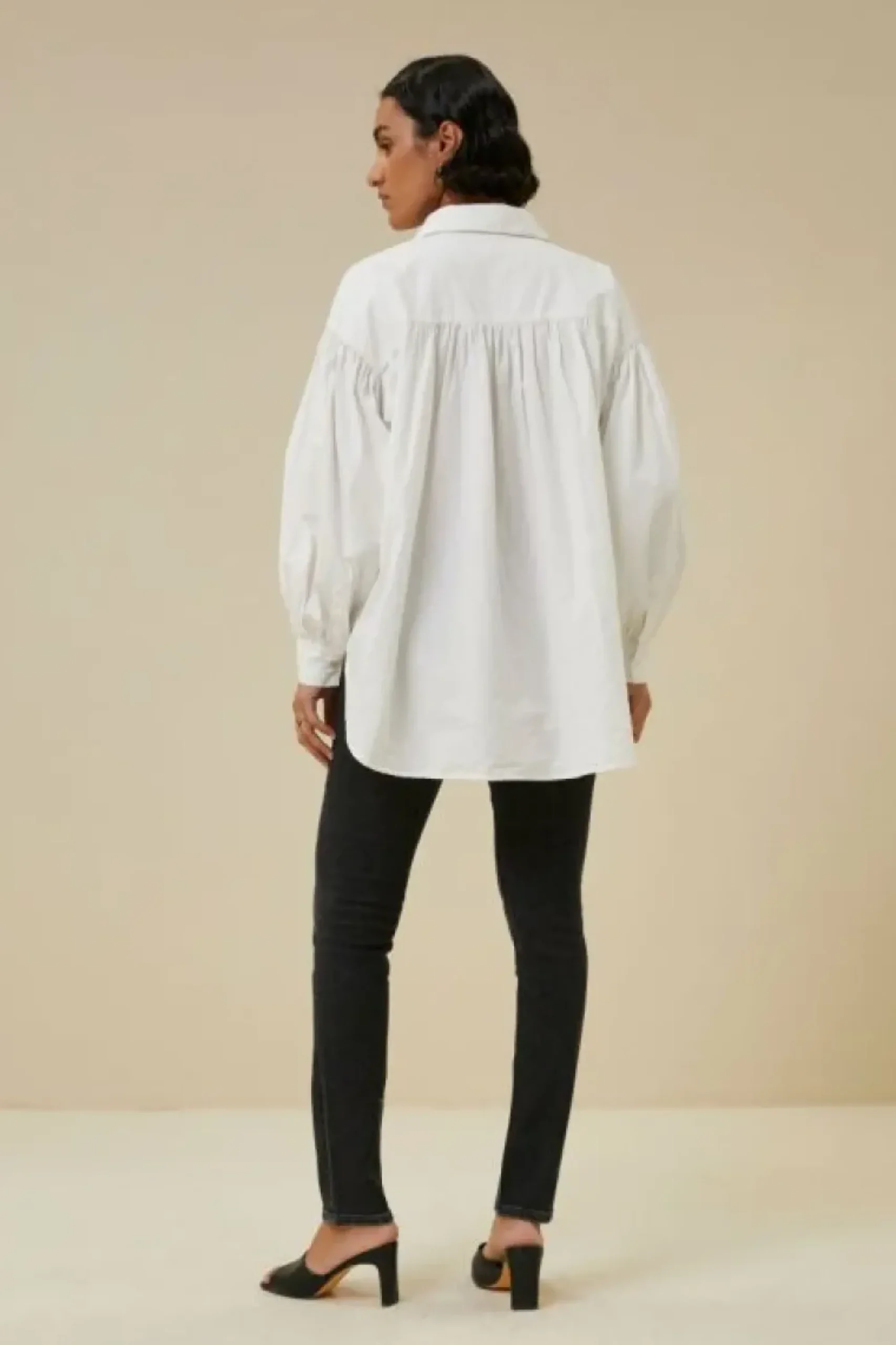 By bar Blouses*sarah poplin blouse | white