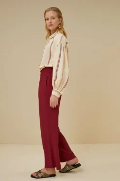 By bar Blouses*sarah short athia blouse | grenache