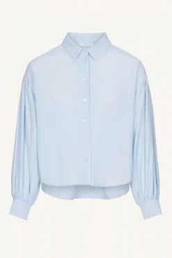 By bar Blouses*sarah short chambray blouse | light blue