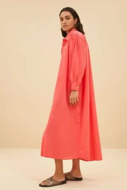 By bar Jurken*shirt dress | poppy red