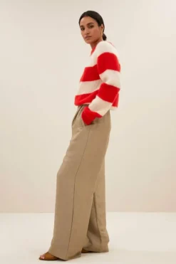 By bar Truien*sian stripe pullover | lipstick red stripe