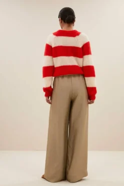 By bar Truien*sian stripe pullover | lipstick red stripe