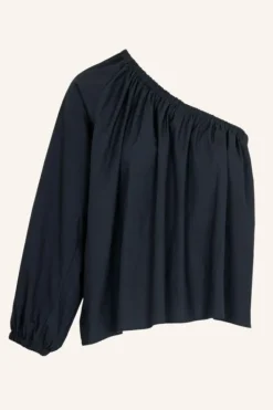 By bar Blouses*stella poplin blouse | midnight