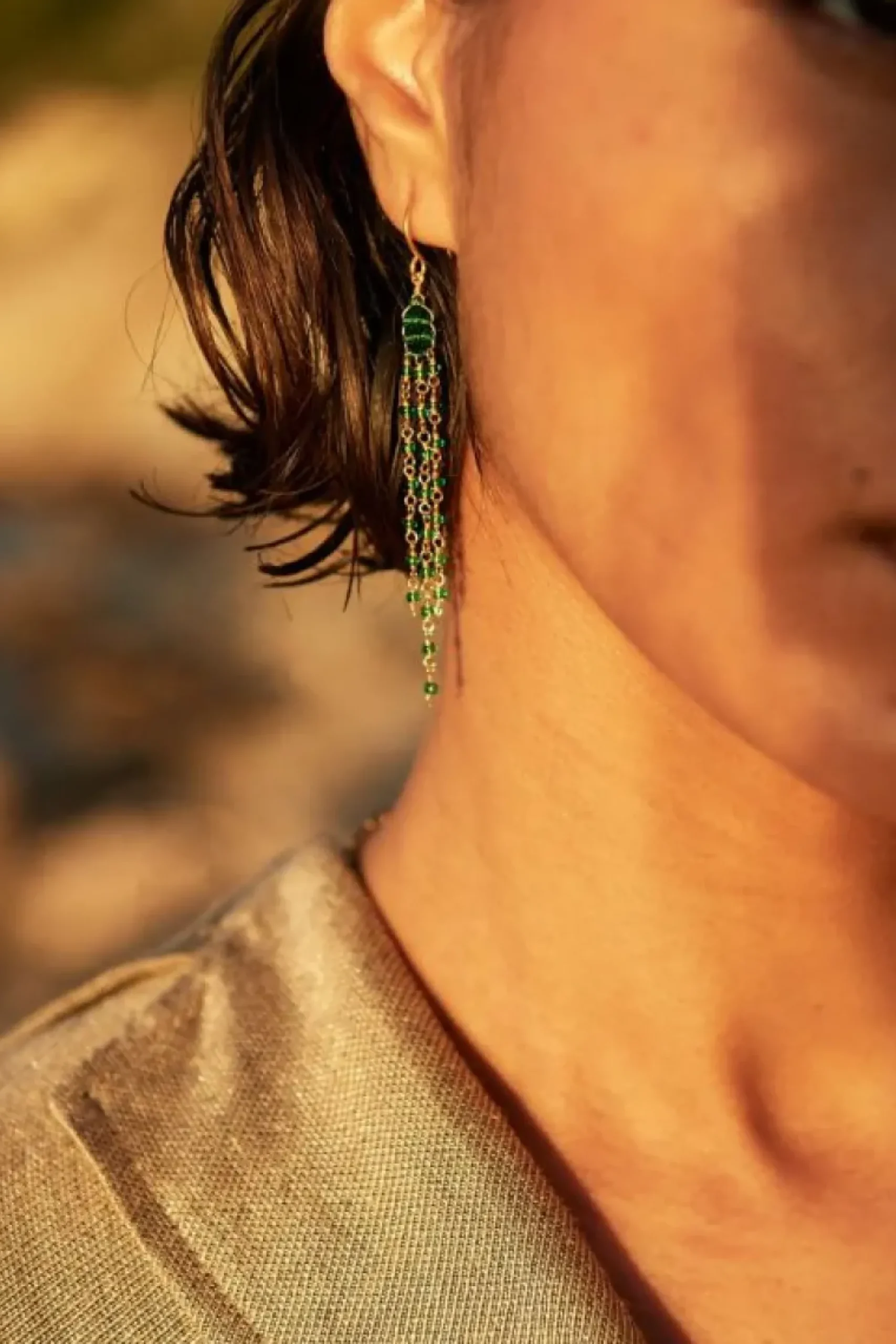 By bar Oorbellen|Sieraden*sterre earring | green