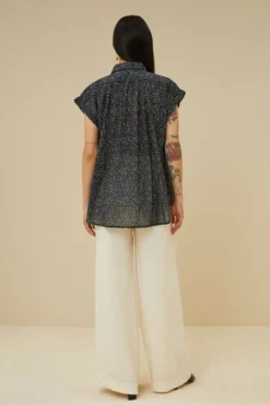 By bar Blouses*stevie paper blouse | paper print