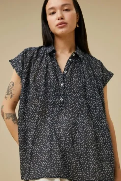 By bar Blouses*stevie paper blouse | paper print