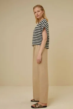 By bar Tops & Shirts*tammie slub stripe top | jet black