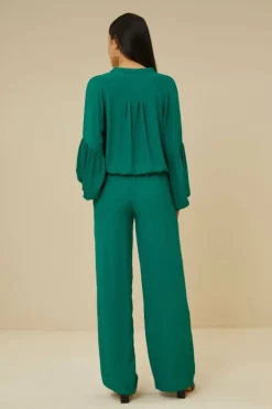 By bar Blouses*vienna satin stripe blouse | evergreen