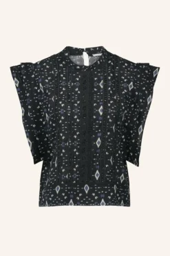 By bar Blouses*xena midnight ikat blouse | midnight ikat