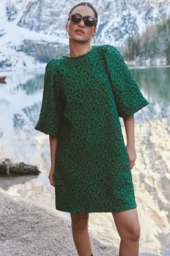 By bar Jurken*zasu leo dress | green panter print