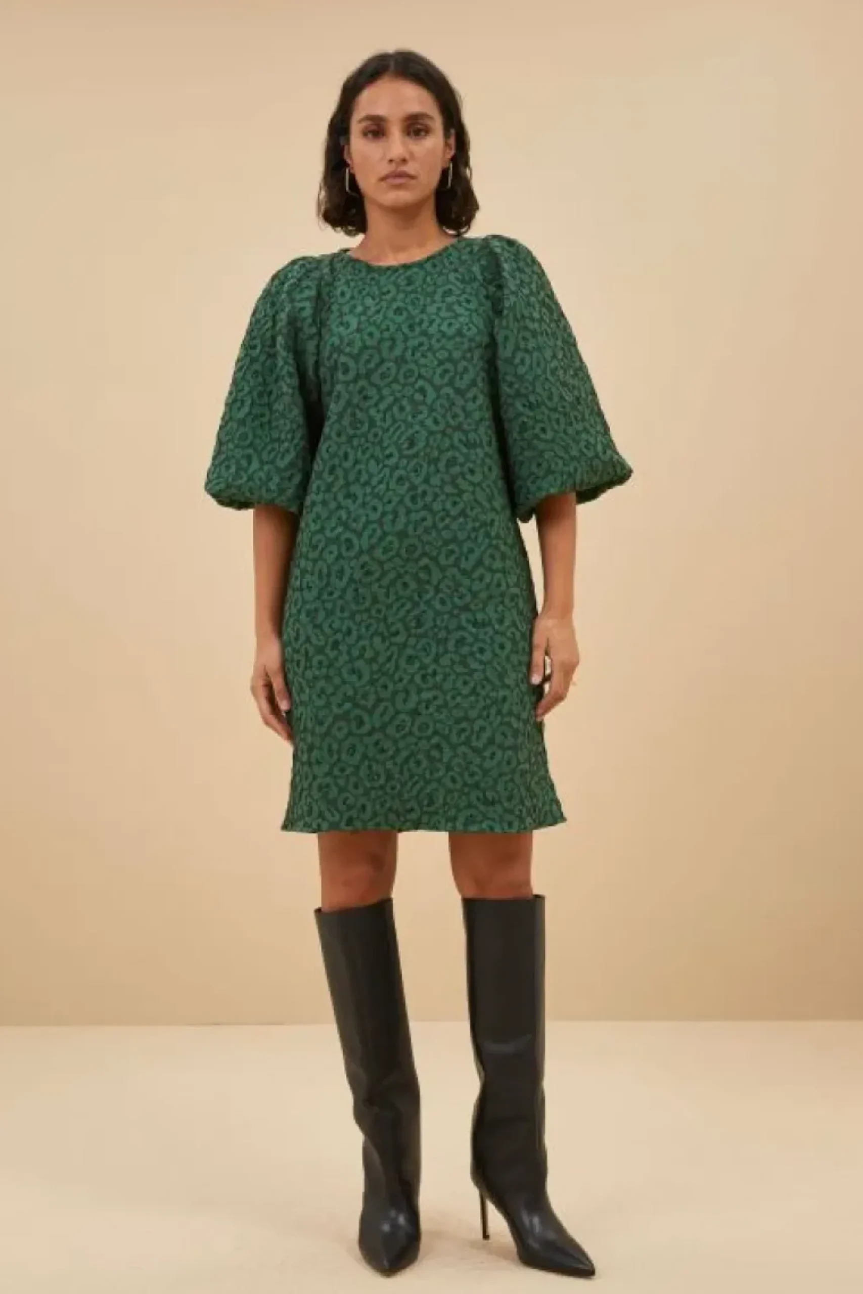 By bar Jurken*zasu leo dress | green panter print