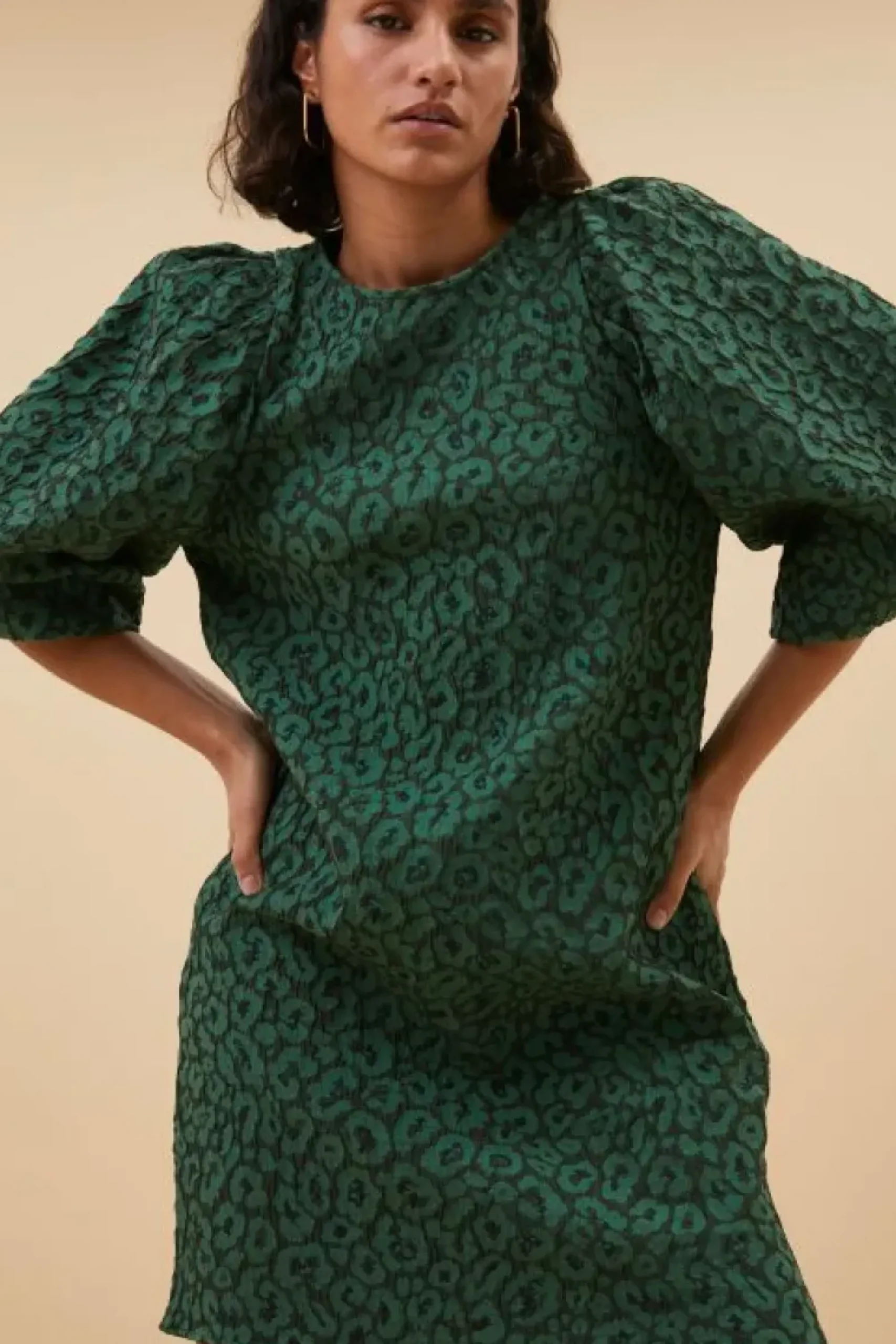 By bar Jurken*zasu leo dress | green panter print