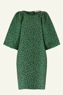 By bar Jurken*zasu leo dress | green panter print